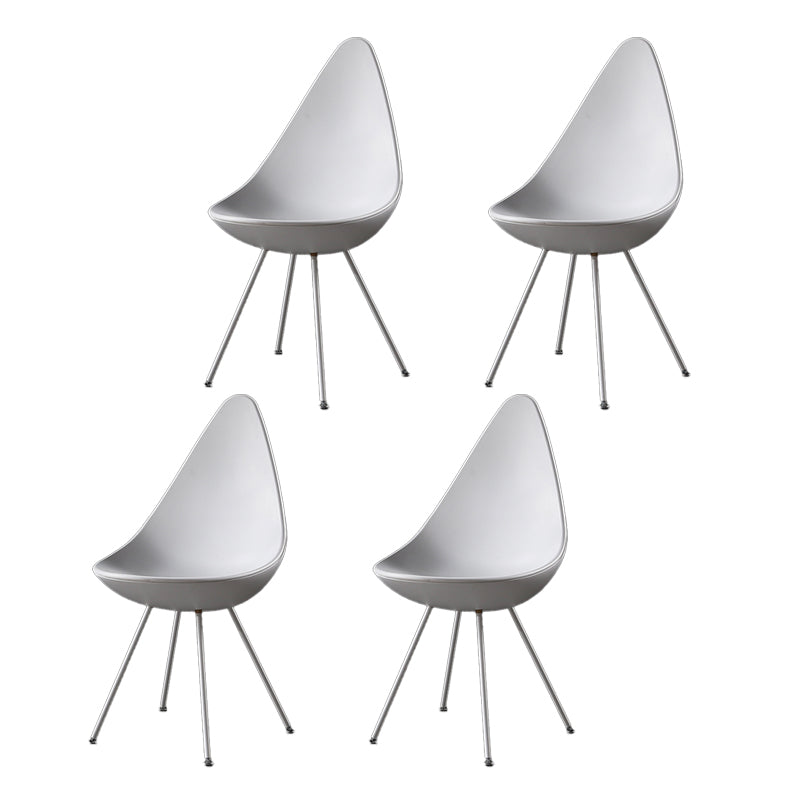 Industrial Style Armless Side Chairs Plastic Solid Back Side Chair for Home White 4 Piece Set Clearhalo ' kitchen&dining_furn' 'Dining Chairs' 'Dining Tables & Seating' 'dining_chair' 'furn' 'furn_dining_chair' 'Furniture' 'furniture_dining_chair' 'Kitchen & Dining Furniture' 'kitchen' 4354036