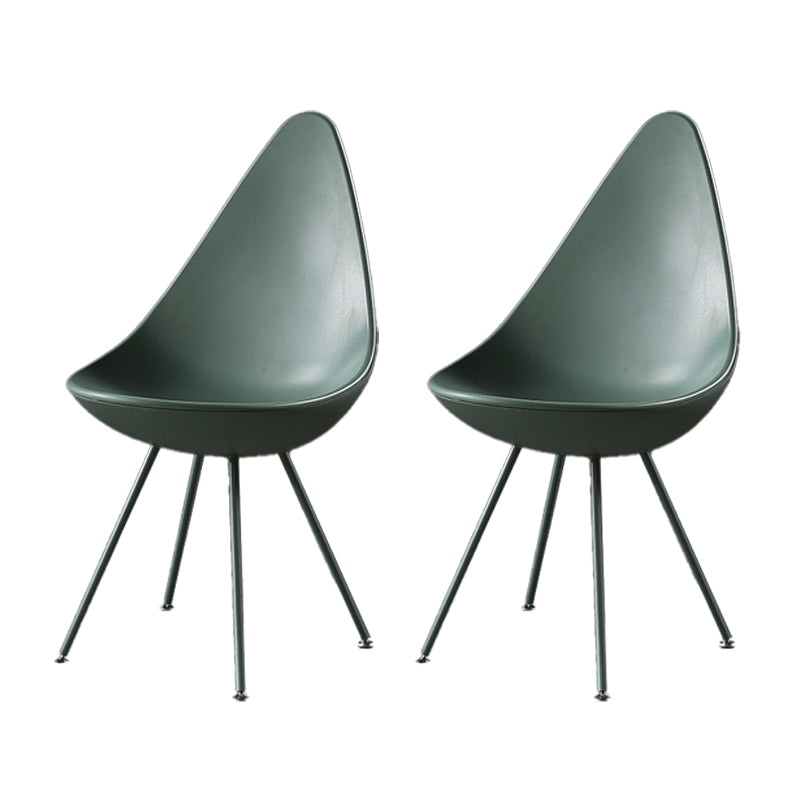 Industrial Style Armless Side Chairs Plastic Solid Back Side Chair for Home Green 2 Piece Set Clearhalo ' kitchen&dining_furn' 'Dining Chairs' 'Dining Tables & Seating' 'dining_chair' 'furn' 'furn_dining_chair' 'Furniture' 'furniture_dining_chair' 'Kitchen & Dining Furniture' 'kitchen' 4354040