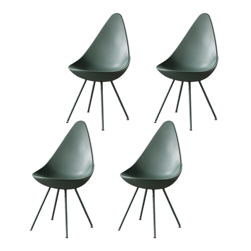 Industrial Style Armless Side Chairs Plastic Solid Back Side Chair for Home Green 4 Piece Set Clearhalo ' kitchen&dining_furn' 'Dining Chairs' 'Dining Tables & Seating' 'dining_chair' 'furn' 'furn_dining_chair' 'Furniture' 'furniture_dining_chair' 'Kitchen & Dining Furniture' 'kitchen' 4354042