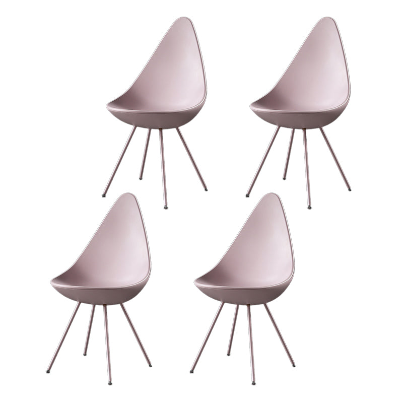 Industrial Style Armless Side Chairs Plastic Solid Back Side Chair for Home Pink 4 Piece Set Clearhalo ' kitchen&dining_furn' 'Dining Chairs' 'Dining Tables & Seating' 'dining_chair' 'furn' 'furn_dining_chair' 'Furniture' 'furniture_dining_chair' 'Kitchen & Dining Furniture' 'kitchen' 4354048