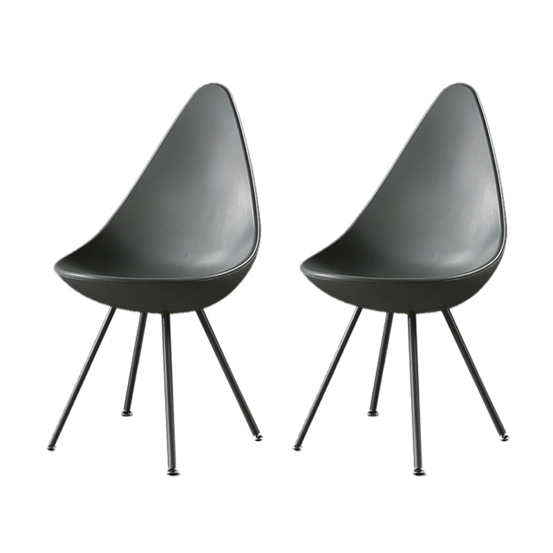 Industrial Style Armless Side Chairs Plastic Solid Back Side Chair for Home Grey 2 Piece Set Clearhalo ' kitchen&dining_furn' 'Dining Chairs' 'Dining Tables & Seating' 'dining_chair' 'furn' 'furn_dining_chair' 'Furniture' 'furniture_dining_chair' 'Kitchen & Dining Furniture' 'kitchen' 4354053