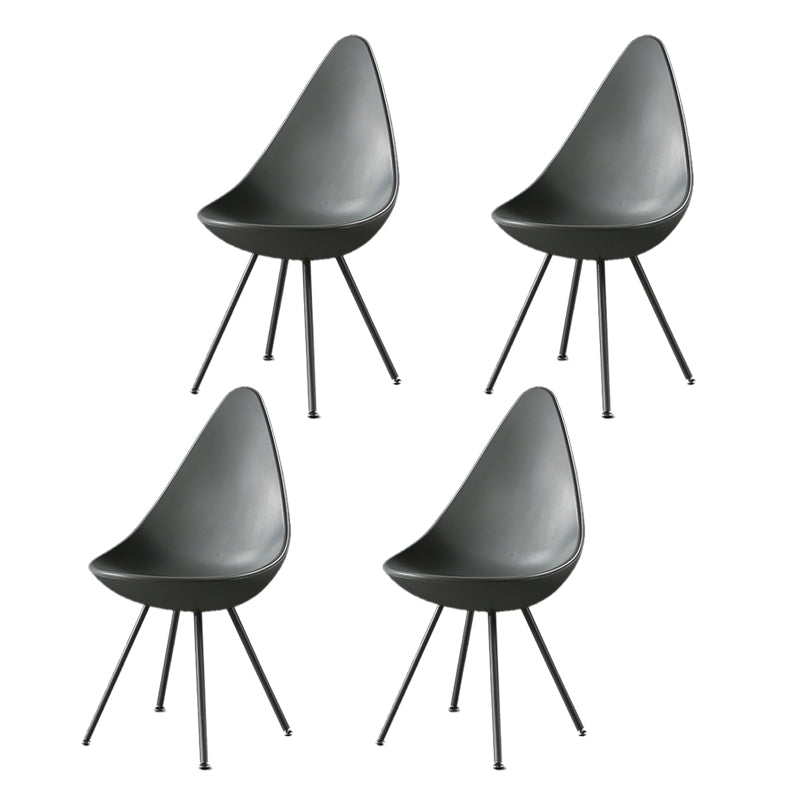 Industrial Style Armless Side Chairs Plastic Solid Back Side Chair for Home Grey 4 Piece Set Clearhalo ' kitchen&dining_furn' 'Dining Chairs' 'Dining Tables & Seating' 'dining_chair' 'furn' 'furn_dining_chair' 'Furniture' 'furniture_dining_chair' 'Kitchen & Dining Furniture' 'kitchen' 4354054