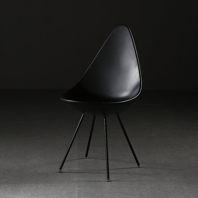 Industrial Style Armless Side Chairs Plastic Solid Back Side Chair for Home Black 1 Piece Clearhalo ' kitchen&dining_furn' 'Dining Chairs' 'Dining Tables & Seating' 'dining_chair' 'furn' 'furn_dining_chair' 'Furniture' 'furniture_dining_chair' 'Kitchen & Dining Furniture' 'kitchen' 4354055