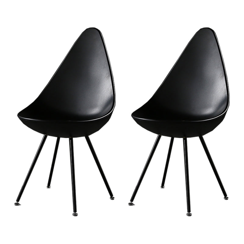 Industrial Style Armless Side Chairs Plastic Solid Back Side Chair for Home Black 2 Piece Set Clearhalo ' kitchen&dining_furn' 'Dining Chairs' 'Dining Tables & Seating' 'dining_chair' 'furn' 'furn_dining_chair' 'Furniture' 'furniture_dining_chair' 'Kitchen & Dining Furniture' 'kitchen' 4354056