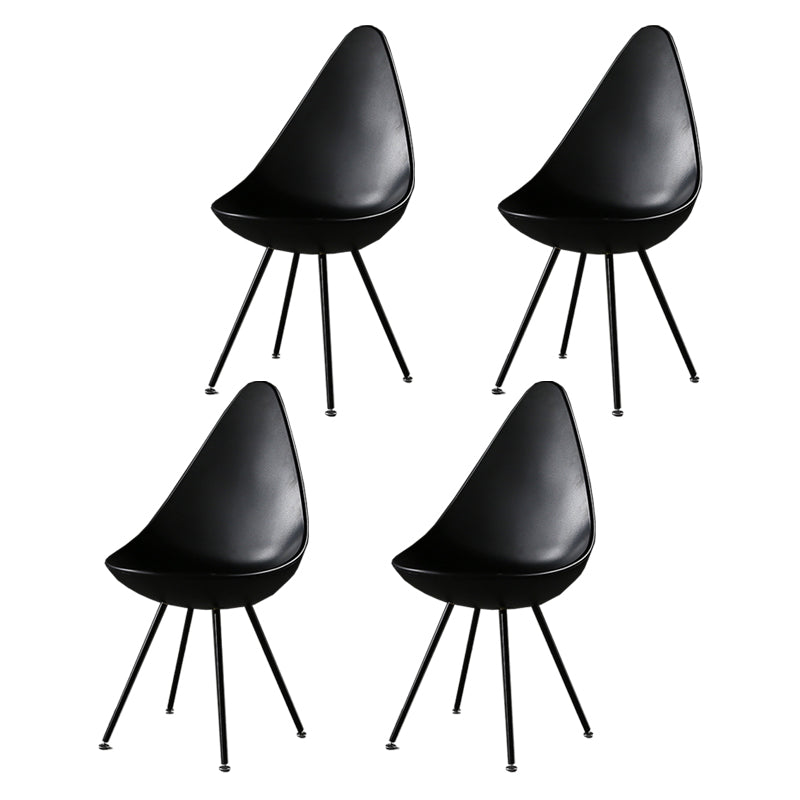 Industrial Style Armless Side Chairs Plastic Solid Back Side Chair for Home Black 4 Piece Set Clearhalo ' kitchen&dining_furn' 'Dining Chairs' 'Dining Tables & Seating' 'dining_chair' 'furn' 'furn_dining_chair' 'Furniture' 'furniture_dining_chair' 'Kitchen & Dining Furniture' 'kitchen' 4354057