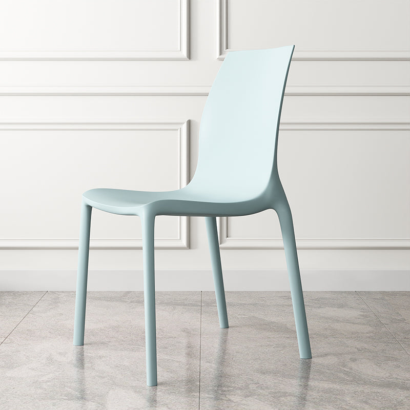 Contemporary Stacking Armless Dining Chairs Solid Back Chair for Home Use Blue 1 Piece Clearhalo ' kitchen&dining_furn' 'Dining Chairs' 'Dining Tables & Seating' 'dining_chair' 'furn' 'furn_dining_chair' 'Furniture' 'furniture_dining_chair' 'Kitchen & Dining Furniture' 'kitchen' 4354066