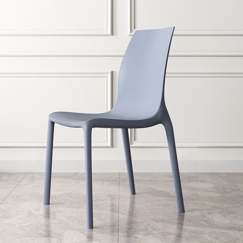 Contemporary Stacking Armless Dining Chairs Solid Back Chair for Home Use Grey 1 Piece Clearhalo ' kitchen&dining_furn' 'Dining Chairs' 'Dining Tables & Seating' 'dining_chair' 'furn' 'furn_dining_chair' 'Furniture' 'furniture_dining_chair' 'Kitchen & Dining Furniture' 'kitchen' 4354068