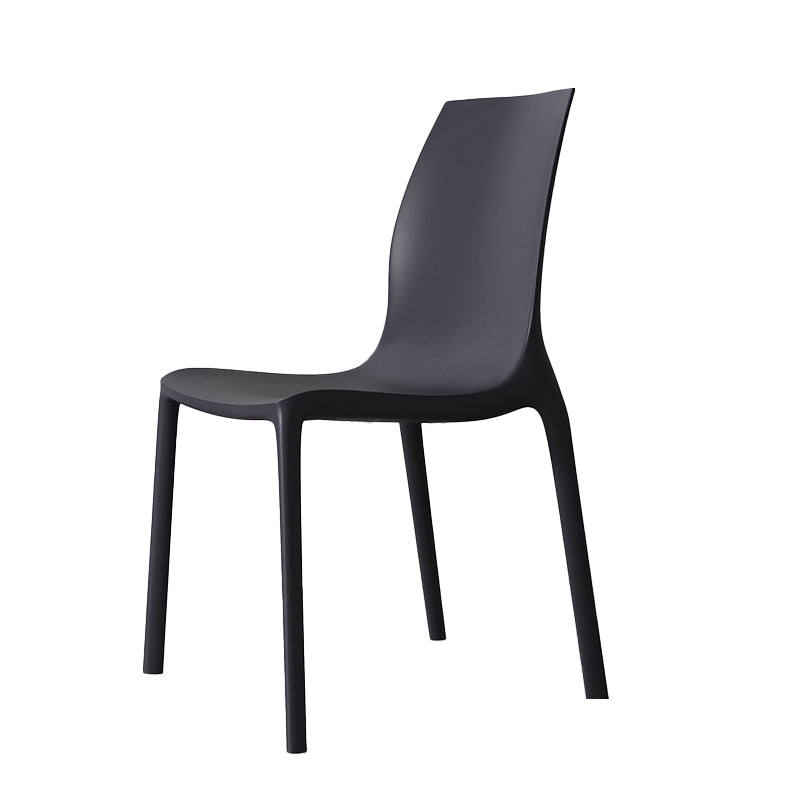Contemporary Stacking Armless Dining Chairs Solid Back Chair for Home Use Clearhalo ' kitchen&dining_furn' 'Dining Chairs' 'Dining Tables & Seating' 'dining_chair' 'furn' 'furn_dining_chair' 'Furniture' 'furniture_dining_chair' 'Kitchen & Dining Furniture' 'kitchen' 4354071