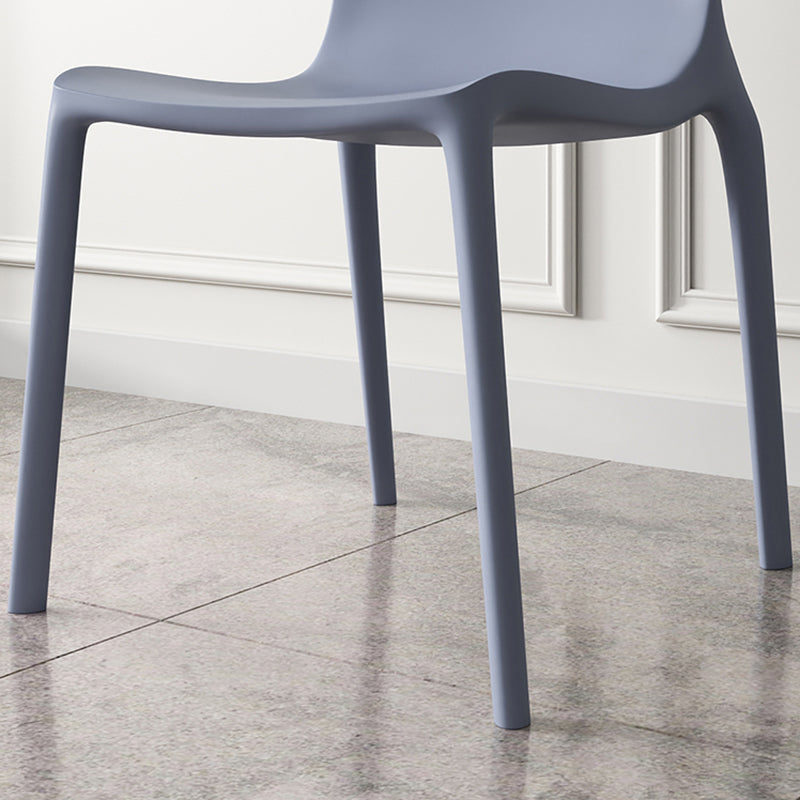 Contemporary Stacking Armless Dining Chairs Solid Back Chair for Home Use Clearhalo ' kitchen&dining_furn' 'Dining Chairs' 'Dining Tables & Seating' 'dining_chair' 'furn' 'furn_dining_chair' 'Furniture' 'furniture_dining_chair' 'Kitchen & Dining Furniture' 'kitchen' 4354077