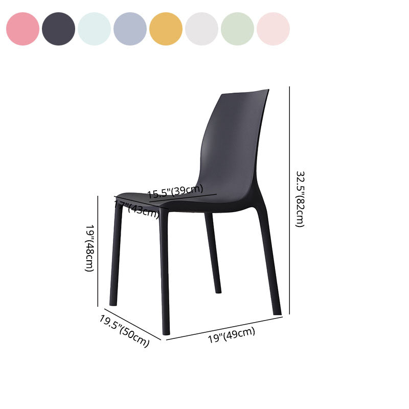 Contemporary Stacking Armless Dining Chairs Solid Back Chair for Home Use Clearhalo ' kitchen&dining_furn' 'Dining Chairs' 'Dining Tables & Seating' 'dining_chair' 'furn' 'furn_dining_chair' 'Furniture' 'furniture_dining_chair' 'Kitchen & Dining Furniture' 'kitchen' 4354080