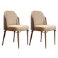 Scandinavian Style Leather Dining Chairs Armless Solid Back Chair with Wood Legs Beige 2 Piece Set Clearhalo ' kitchen&dining_furn' 'Dining Chairs' 'Dining Tables & Seating' 'dining_chair' 'furn' 'furn_dining_chair' 'Furniture' 'furniture_dining_chair' 'Kitchen & Dining Furniture' 'kitchen' 4354094
