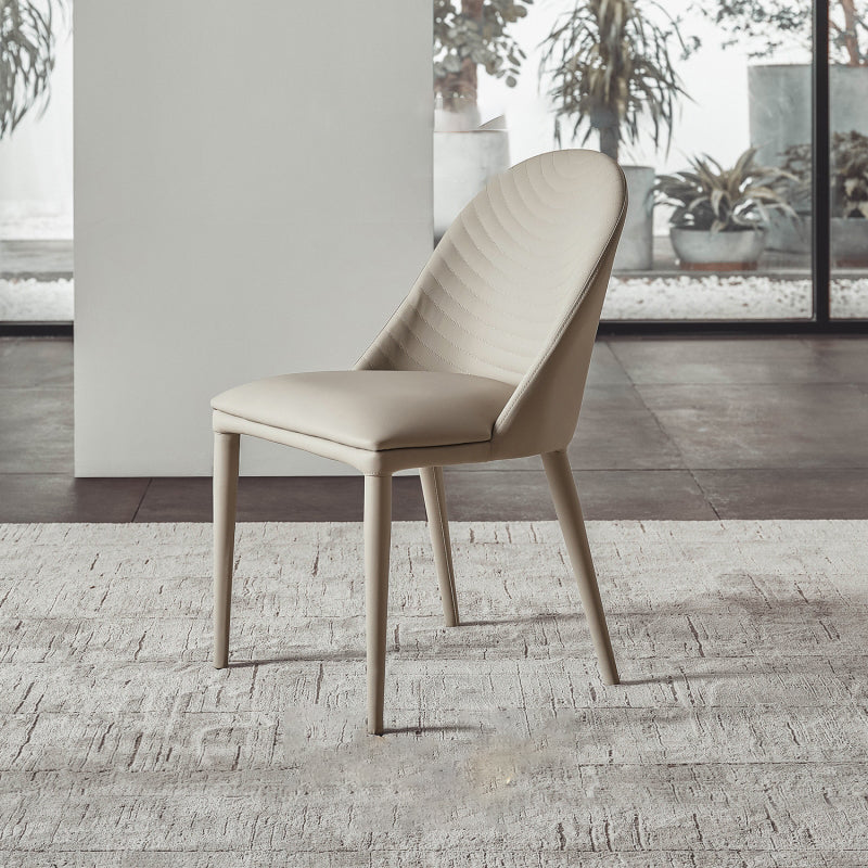 Contemporary Leather Dining Chairs Armless Solid Back Dining Chair for Kitchen Clearhalo ' kitchen&dining_furn' 'Dining Chairs' 'Dining Tables & Seating' 'dining_chair' 'furn' 'furn_dining_chair' 'Furniture' 'furniture_dining_chair' 'Kitchen & Dining Furniture' 'kitchen' 4354109