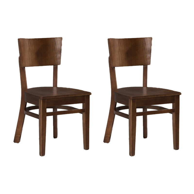 Industrial Style Open Back Dining Side Chair Armless Wood Legs Side Chairs Walnut 2 Piece Set Clearhalo ' kitchen&dining_furn' 'Dining Chairs' 'Dining Tables & Seating' 'dining_chair' 'furn' 'furn_dining_chair' 'Furniture' 'furniture_dining_chair' 'Kitchen & Dining Furniture' 'kitchen' 4354134