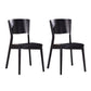 Industrial Style Open Back Dining Side Chair Armless Wood Legs Side Chairs Gloss Black 2 Piece Set Clearhalo ' kitchen&dining_furn' 'Dining Chairs' 'Dining Tables & Seating' 'dining_chair' 'furn' 'furn_dining_chair' 'Furniture' 'furniture_dining_chair' 'Kitchen & Dining Furniture' 'kitchen' 4354139