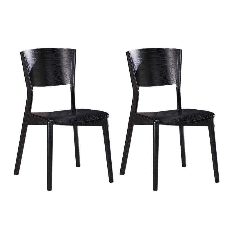Industrial Style Open Back Dining Side Chair Armless Wood Legs Side Chairs Gloss Black 2 Piece Set Clearhalo ' kitchen&dining_furn' 'Dining Chairs' 'Dining Tables & Seating' 'dining_chair' 'furn' 'furn_dining_chair' 'Furniture' 'furniture_dining_chair' 'Kitchen & Dining Furniture' 'kitchen' 4354139