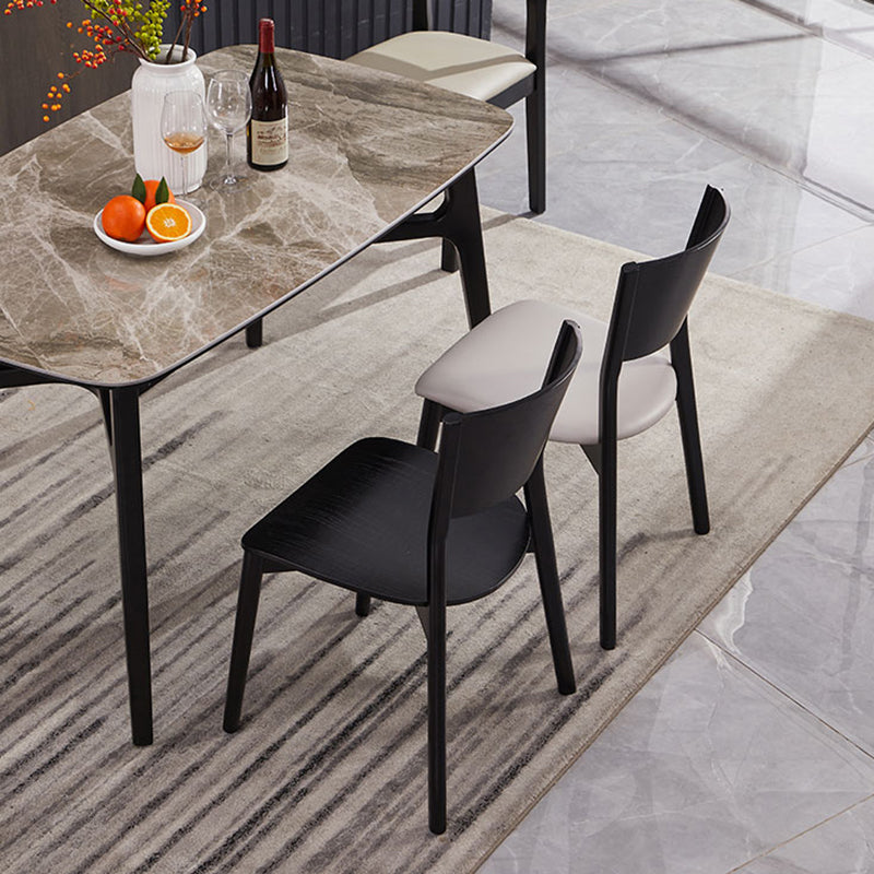 Industrial Style Open Back Dining Side Chair Armless Wood Legs Side Chairs Clearhalo ' kitchen&dining_furn' 'Dining Chairs' 'Dining Tables & Seating' 'dining_chair' 'furn' 'furn_dining_chair' 'Furniture' 'furniture_dining_chair' 'Kitchen & Dining Furniture' 'kitchen' 4354146