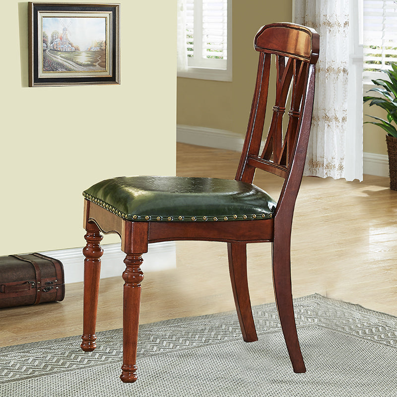 Traditional Leather Restaurant Side Chair Natural Cross Back Dining Chair Clearhalo ' kitchen&dining_furn' 'Dining Chairs' 'Dining Tables & Seating' 'dining_chair' 'furn' 'furn_dining_chair' 'Furniture' 'furniture_dining_chair' 'Kitchen & Dining Furniture' 'kitchen' 4354152