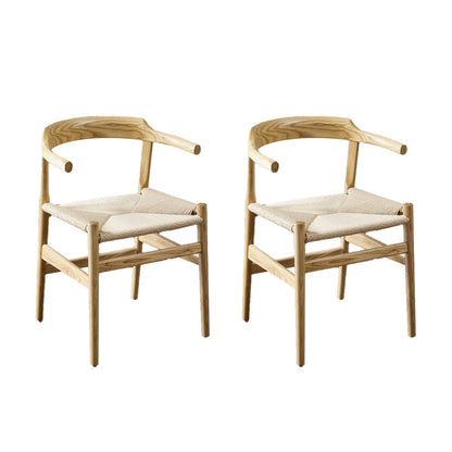 Modern Style Arm Dining Chairs Ash Open Back Home Armchairs with Wood Legs Wood 2 Piece Set Clearhalo ' kitchen&dining_furn' 'Dining Chairs' 'Dining Tables & Seating' 'dining_chair' 'furn' 'furn_dining_chair' 'Furniture' 'furniture_dining_chair' 'Kitchen & Dining Furniture' 'kitchen' 4354166