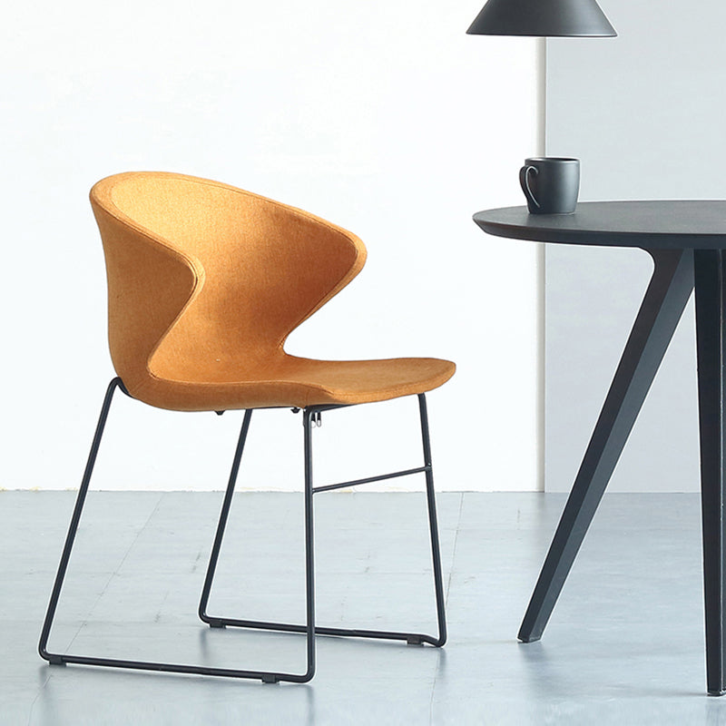 Contemporary Style Dining Chair Armless Metal Side Wingback Chairs for Kitchen Clearhalo ' kitchen&dining_furn' 'Dining Chairs' 'Dining Tables & Seating' 'dining_chair' 'furn' 'furn_dining_chair' 'Furniture' 'furniture_dining_chair' 'Kitchen & Dining Furniture' 'kitchen' 4354173