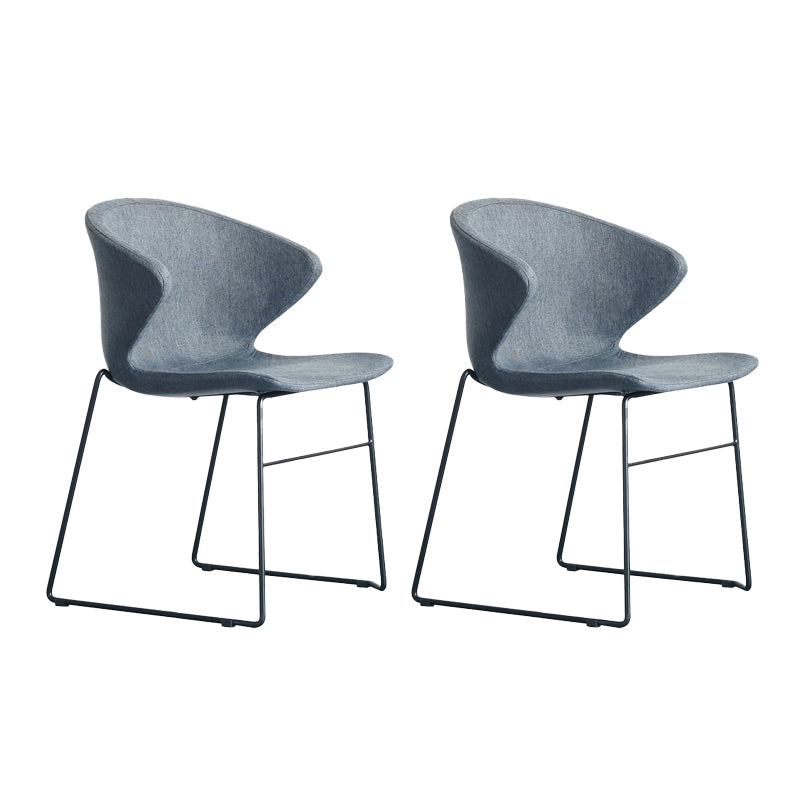 Contemporary Style Dining Chair Armless Metal Side Wingback Chairs for Kitchen Grey 2 Piece Set Clearhalo ' kitchen&dining_furn' 'Dining Chairs' 'Dining Tables & Seating' 'dining_chair' 'furn' 'furn_dining_chair' 'Furniture' 'furniture_dining_chair' 'Kitchen & Dining Furniture' 'kitchen' 4354174