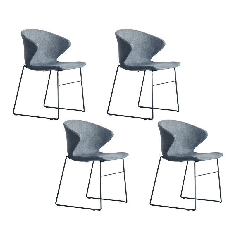 Contemporary Style Dining Chair Armless Metal Side Wingback Chairs for Kitchen Grey 4 Piece Set Clearhalo ' kitchen&dining_furn' 'Dining Chairs' 'Dining Tables & Seating' 'dining_chair' 'furn' 'furn_dining_chair' 'Furniture' 'furniture_dining_chair' 'Kitchen & Dining Furniture' 'kitchen' 4354176