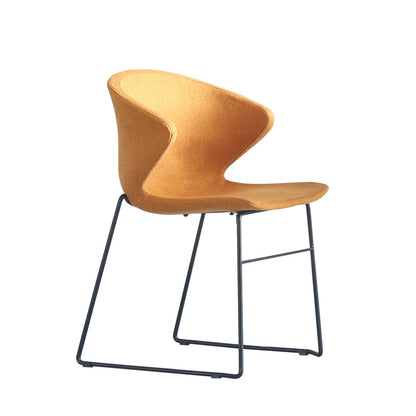 Contemporary Style Dining Chair Armless Metal Side Wingback Chairs for Kitchen Orange 1 Piece Clearhalo ' kitchen&dining_furn' 'Dining Chairs' 'Dining Tables & Seating' 'dining_chair' 'furn' 'furn_dining_chair' 'Furniture' 'furniture_dining_chair' 'Kitchen & Dining Furniture' 'kitchen' 4354178