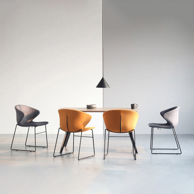 Contemporary Style Dining Chair Armless Metal Side Wingback Chairs for Kitchen Clearhalo ' kitchen&dining_furn' 'Dining Chairs' 'Dining Tables & Seating' 'dining_chair' 'furn' 'furn_dining_chair' 'Furniture' 'furniture_dining_chair' 'Kitchen & Dining Furniture' 'kitchen' 4354185