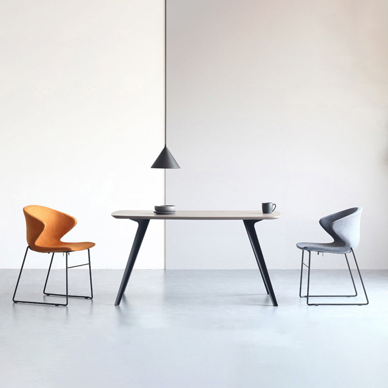 Contemporary Style Dining Chair Armless Metal Side Wingback Chairs for Kitchen Clearhalo ' kitchen&dining_furn' 'Dining Chairs' 'Dining Tables & Seating' 'dining_chair' 'furn' 'furn_dining_chair' 'Furniture' 'furniture_dining_chair' 'Kitchen & Dining Furniture' 'kitchen' 4354186