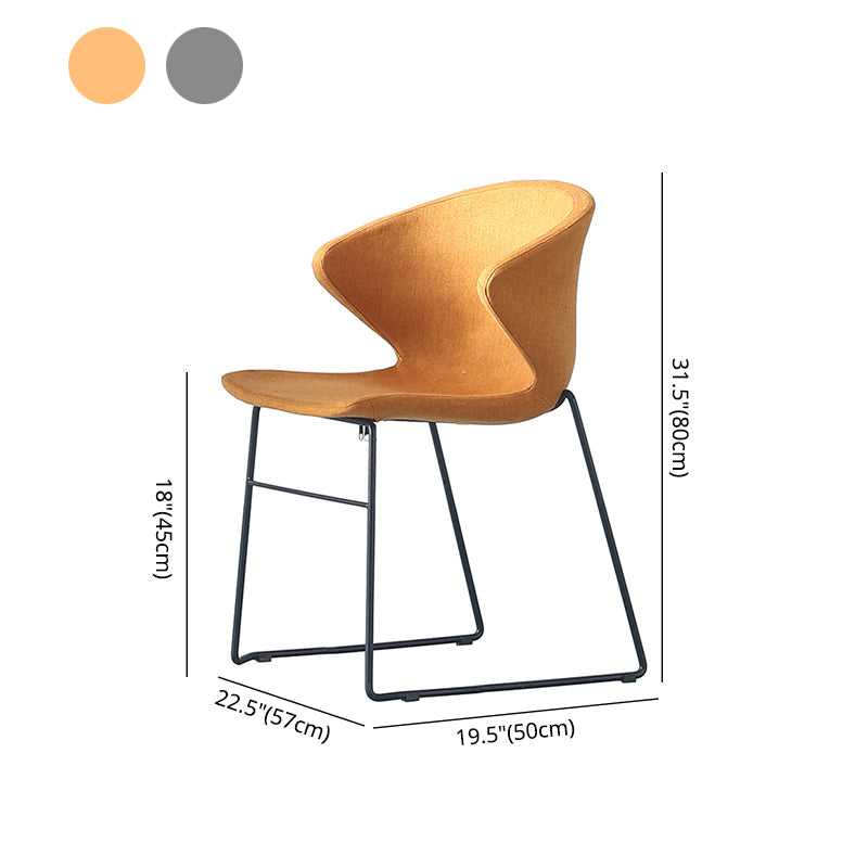 Contemporary Style Dining Chair Armless Metal Side Wingback Chairs for Kitchen Clearhalo ' kitchen&dining_furn' 'Dining Chairs' 'Dining Tables & Seating' 'dining_chair' 'furn' 'furn_dining_chair' 'Furniture' 'furniture_dining_chair' 'Kitchen & Dining Furniture' 'kitchen' 4354189