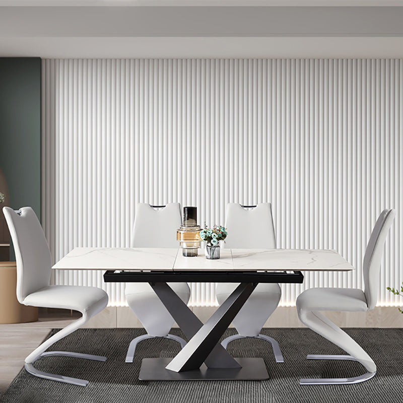 Modern PU Leather Dining Chair Armless Metal Dining Chairs for Restaurant Use Clearhalo ' kitchen&dining_furn' 'Dining Chairs' 'Dining Tables & Seating' 'dining_chair' 'furn' 'furn_dining_chair' 'Furniture' 'furniture_dining_chair' 'Kitchen & Dining Furniture' 'kitchen' 4354195