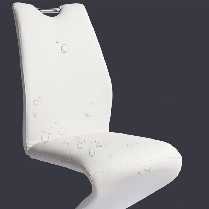 Modern PU Leather Dining Chair Armless Metal Dining Chairs for Restaurant Use Clearhalo ' kitchen&dining_furn' 'Dining Chairs' 'Dining Tables & Seating' 'dining_chair' 'furn' 'furn_dining_chair' 'Furniture' 'furniture_dining_chair' 'Kitchen & Dining Furniture' 'kitchen' 4354199