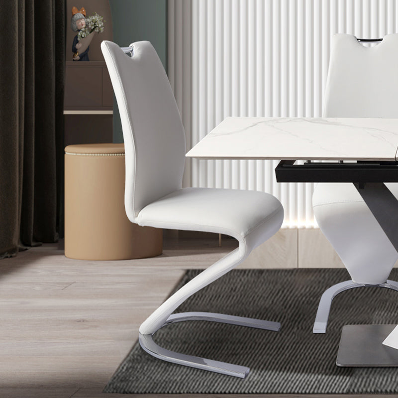 Modern PU Leather Dining Chair Armless Metal Dining Chairs for Restaurant Use Clearhalo ' kitchen&dining_furn' 'Dining Chairs' 'Dining Tables & Seating' 'dining_chair' 'furn' 'furn_dining_chair' 'Furniture' 'furniture_dining_chair' 'Kitchen & Dining Furniture' 'kitchen' 4354202