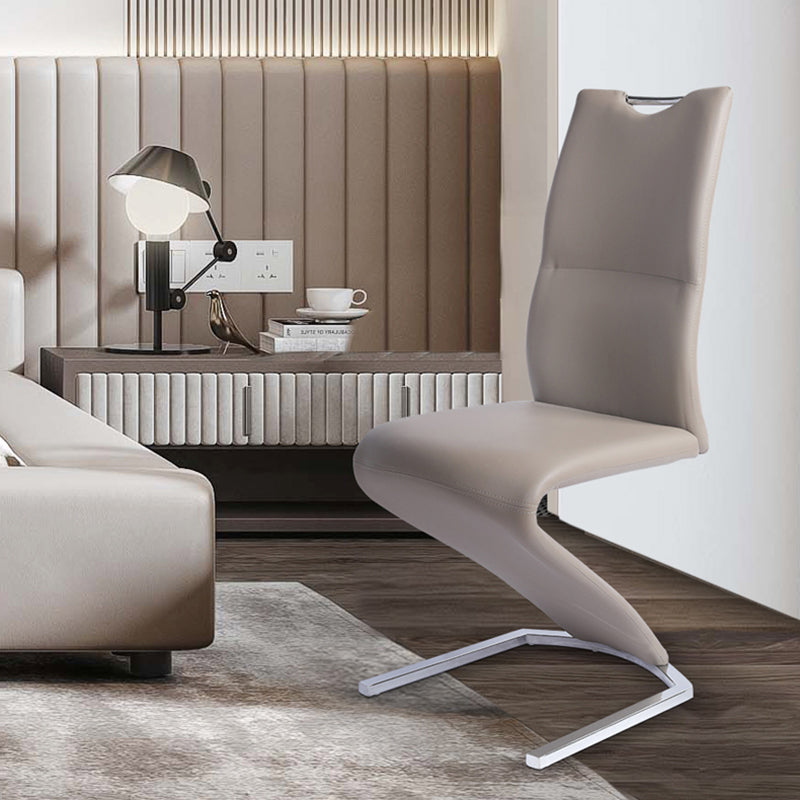 Modern PU Leather Dining Chair Armless Metal Dining Chairs for Restaurant Use Clearhalo ' kitchen&dining_furn' 'Dining Chairs' 'Dining Tables & Seating' 'dining_chair' 'furn' 'furn_dining_chair' 'Furniture' 'furniture_dining_chair' 'Kitchen & Dining Furniture' 'kitchen' 4354203