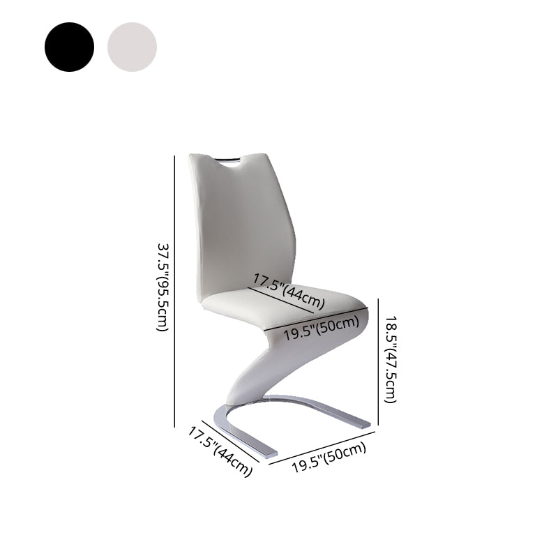 Modern PU Leather Dining Chair Armless Metal Dining Chairs for Restaurant Use Clearhalo ' kitchen&dining_furn' 'Dining Chairs' 'Dining Tables & Seating' 'dining_chair' 'furn' 'furn_dining_chair' 'Furniture' 'furniture_dining_chair' 'Kitchen & Dining Furniture' 'kitchen' 4354204