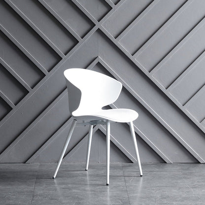 Contemporary Style Dining Chairs Armless Metal Side Wingback Chair for Kitchen White 1 Piece Clearhalo ' kitchen&dining_furn' 'Dining Chairs' 'Dining Tables & Seating' 'dining_chair' 'furn' 'furn_dining_chair' 'Furniture' 'furniture_dining_chair' 'Kitchen & Dining Furniture' 'kitchen' 4354206