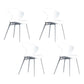 Contemporary Style Dining Chairs Armless Metal Side Wingback Chair for Kitchen White 4 Piece Set Clearhalo ' kitchen&dining_furn' 'Dining Chairs' 'Dining Tables & Seating' 'dining_chair' 'furn' 'furn_dining_chair' 'Furniture' 'furniture_dining_chair' 'Kitchen & Dining Furniture' 'kitchen' 4354209