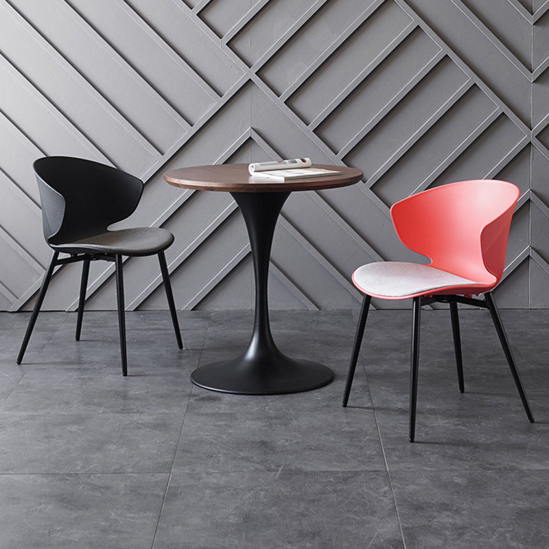 Contemporary Style Dining Chairs Armless Metal Side Wingback Chair for Kitchen Clearhalo ' kitchen&dining_furn' 'Dining Chairs' 'Dining Tables & Seating' 'dining_chair' 'furn' 'furn_dining_chair' 'Furniture' 'furniture_dining_chair' 'Kitchen & Dining Furniture' 'kitchen' 4354212