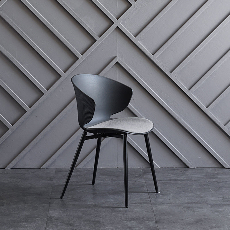 Contemporary Style Dining Chairs Armless Metal Side Wingback Chair for Kitchen Black 1 Piece Clearhalo ' kitchen&dining_furn' 'Dining Chairs' 'Dining Tables & Seating' 'dining_chair' 'furn' 'furn_dining_chair' 'Furniture' 'furniture_dining_chair' 'Kitchen & Dining Furniture' 'kitchen' 4354223