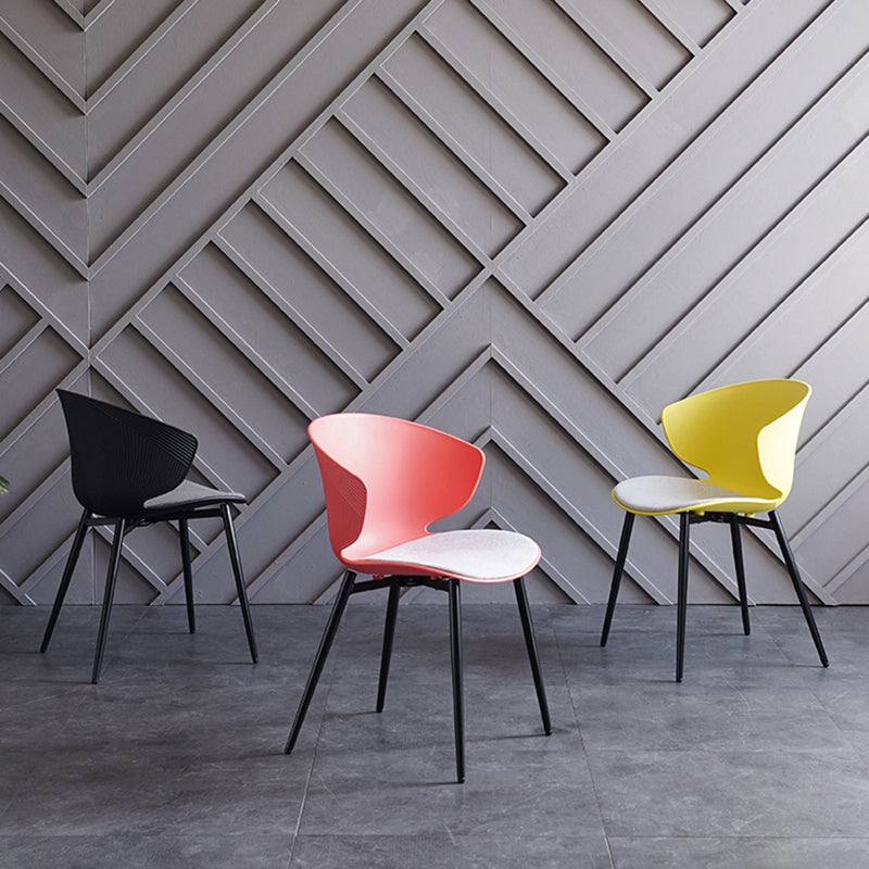 Contemporary Style Dining Chairs Armless Metal Side Wingback Chair for Kitchen Clearhalo ' kitchen&dining_furn' 'Dining Chairs' 'Dining Tables & Seating' 'dining_chair' 'furn' 'furn_dining_chair' 'Furniture' 'furniture_dining_chair' 'Kitchen & Dining Furniture' 'kitchen' 4354224