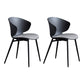 Contemporary Style Dining Chairs Armless Metal Side Wingback Chair for Kitchen Black 2 Piece Set Clearhalo ' kitchen&dining_furn' 'Dining Chairs' 'Dining Tables & Seating' 'dining_chair' 'furn' 'furn_dining_chair' 'Furniture' 'furniture_dining_chair' 'Kitchen & Dining Furniture' 'kitchen' 4354225