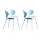 Contemporary Style Dining Chairs Armless Metal Side Wingback Chair for Kitchen Blue 2 Piece Set Clearhalo ' kitchen&dining_furn' 'Dining Chairs' 'Dining Tables & Seating' 'dining_chair' 'furn' 'furn_dining_chair' 'Furniture' 'furniture_dining_chair' 'Kitchen & Dining Furniture' 'kitchen' 4354229