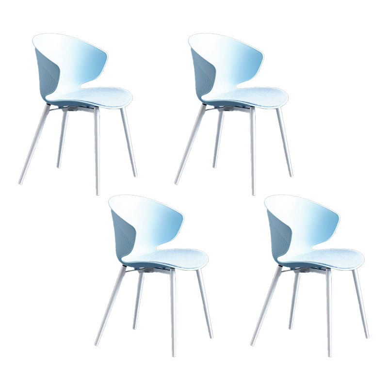 Contemporary Style Dining Chairs Armless Metal Side Wingback Chair for Kitchen Blue 4 Piece Set Clearhalo ' kitchen&dining_furn' 'Dining Chairs' 'Dining Tables & Seating' 'dining_chair' 'furn' 'furn_dining_chair' 'Furniture' 'furniture_dining_chair' 'Kitchen & Dining Furniture' 'kitchen' 4354230