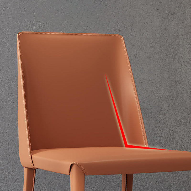 Designer Style Restaurant Parsons Chair Leather Matte Finish Dining Chair Clearhalo ' kitchen&dining_furn' 'Dining Chairs' 'Dining Tables & Seating' 'dining_chair' 'furn' 'furn_dining_chair' 'Furniture' 'furniture_dining_chair' 'Kitchen & Dining Furniture' 'kitchen' 4354241