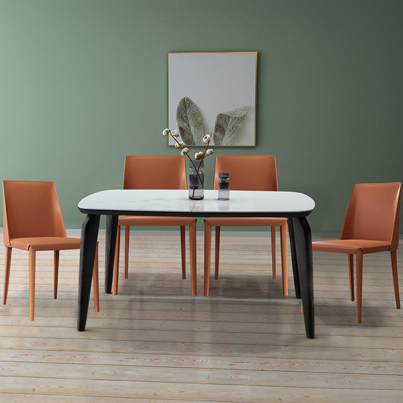 Designer Style Restaurant Parsons Chair Leather Matte Finish Dining Chair Clearhalo ' kitchen&dining_furn' 'Dining Chairs' 'Dining Tables & Seating' 'dining_chair' 'furn' 'furn_dining_chair' 'Furniture' 'furniture_dining_chair' 'Kitchen & Dining Furniture' 'kitchen' 4354244