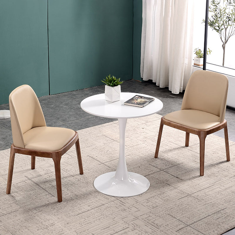 Industrial Leather Restaurant Dining Side Chair Parsons Dining Chair with Walnut Legs Clearhalo ' kitchen&dining_furn' 'Dining Chairs' 'Dining Tables & Seating' 'dining_chair' 'furn' 'furn_dining_chair' 'Furniture' 'furniture_dining_chair' 'Kitchen & Dining Furniture' 'kitchen' 4354252