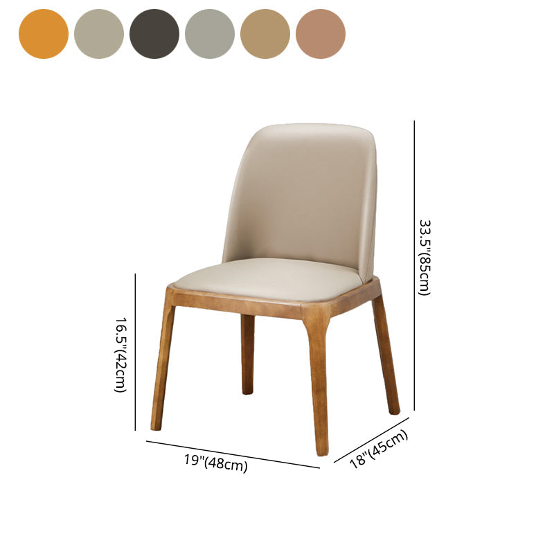 Industrial Leather Restaurant Dining Side Chair Parsons Dining Chair with Walnut Legs Clearhalo ' kitchen&dining_furn' 'Dining Chairs' 'Dining Tables & Seating' 'dining_chair' 'furn' 'furn_dining_chair' 'Furniture' 'furniture_dining_chair' 'Kitchen & Dining Furniture' 'kitchen' 4354259