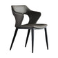 Contemporary Open back Arm Chair Leather Dining Chair with Black Legs Clearhalo ' kitchen&dining_furn' 'Dining Chairs' 'Dining Tables & Seating' 'dining_chair' 'furn' 'furn_dining_chair' 'Furniture' 'furniture_dining_chair' 'Kitchen & Dining Furniture' 'kitchen' 4354266