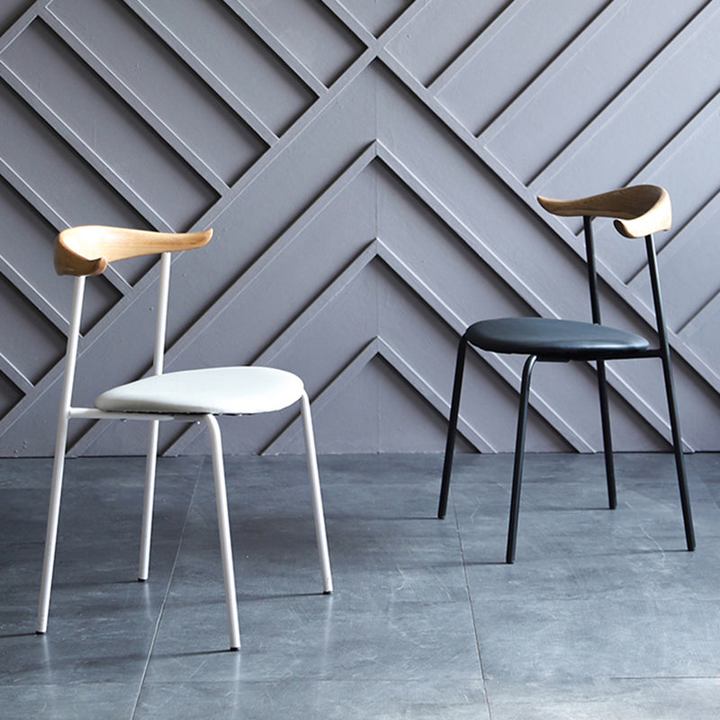 Modern Style Dining Chairs Armless Open Back Side Chairs with Metal Legs for Kitchen Clearhalo ' kitchen&dining_furn' 'Dining Chairs' 'Dining Tables & Seating' 'dining_chair' 'furn' 'furn_dining_chair' 'Furniture' 'furniture_dining_chair' 'Kitchen & Dining Furniture' 'kitchen' 4354272