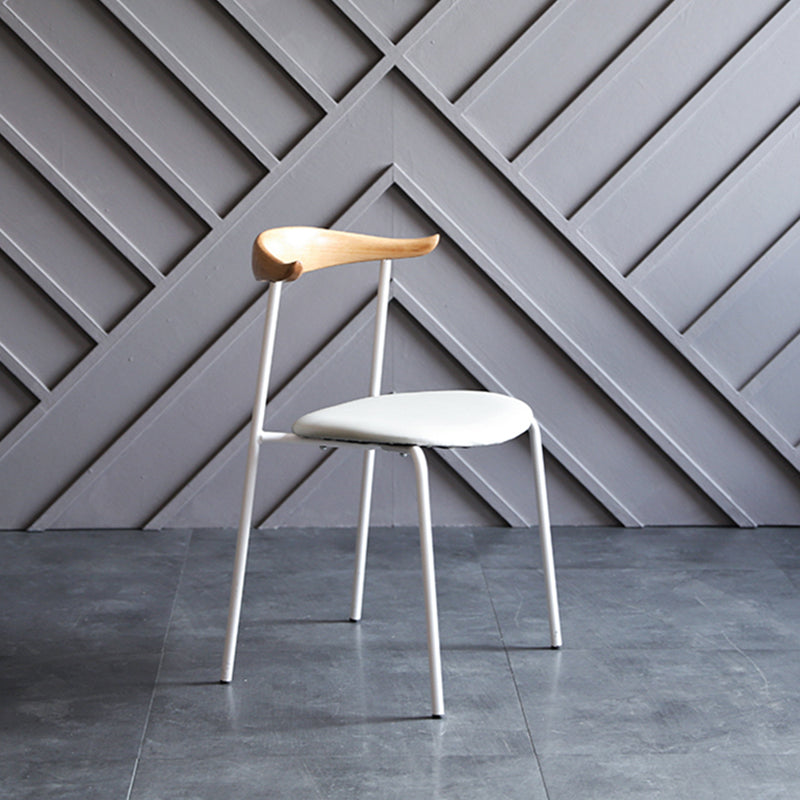 Modern Style Dining Chairs Armless Open Back Side Chairs with Metal Legs for Kitchen Natural 1 Piece Clearhalo ' kitchen&dining_furn' 'Dining Chairs' 'Dining Tables & Seating' 'dining_chair' 'furn' 'furn_dining_chair' 'Furniture' 'furniture_dining_chair' 'Kitchen & Dining Furniture' 'kitchen' 4354273