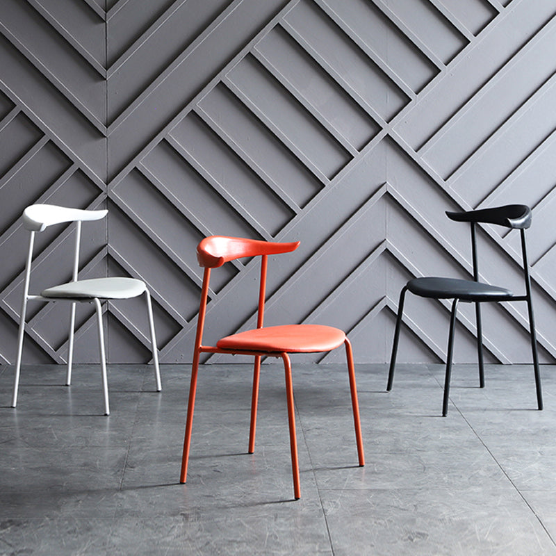 Modern Style Dining Chairs Armless Open Back Side Chairs with Metal Legs for Kitchen Clearhalo ' kitchen&dining_furn' 'Dining Chairs' 'Dining Tables & Seating' 'dining_chair' 'furn' 'furn_dining_chair' 'Furniture' 'furniture_dining_chair' 'Kitchen & Dining Furniture' 'kitchen' 4354275